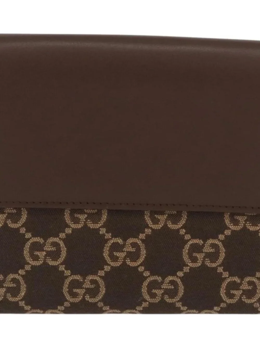 GUCCI GG Canvas Jackie Wallet Brown Silver 035 2773 2131 Auth am10798V